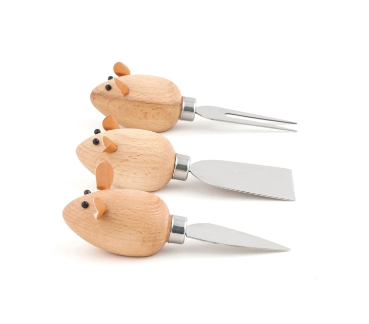 Kikkerland Ostekniver mus sett med 3 (CHS08) i gruppen HJEM, HUS OG HAGE / Kjøkkenutstyr / Kjøkkenkniver og knivslipere hos TP E-commerce Nordic AB (D16916)