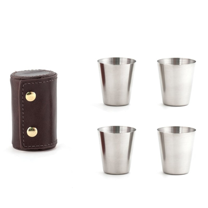 Kikkerland Shotglass med læretui i gruppen SPORT, FRITID & HOBBY / Morsomme produkter / Samlerobjekter hos TP E-commerce Nordic AB (D17011)