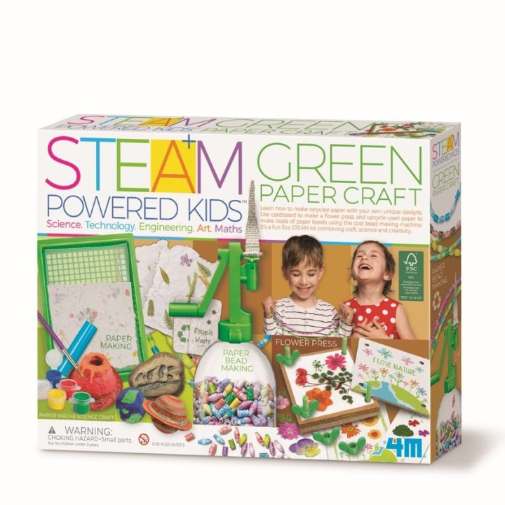4M STEAM POWERED KIDS / Green Paper craft (4M-05542) i gruppen LEKER, BARN OG BABY / Leker / Håndtverk hos TP E-commerce Nordic AB (D17273)