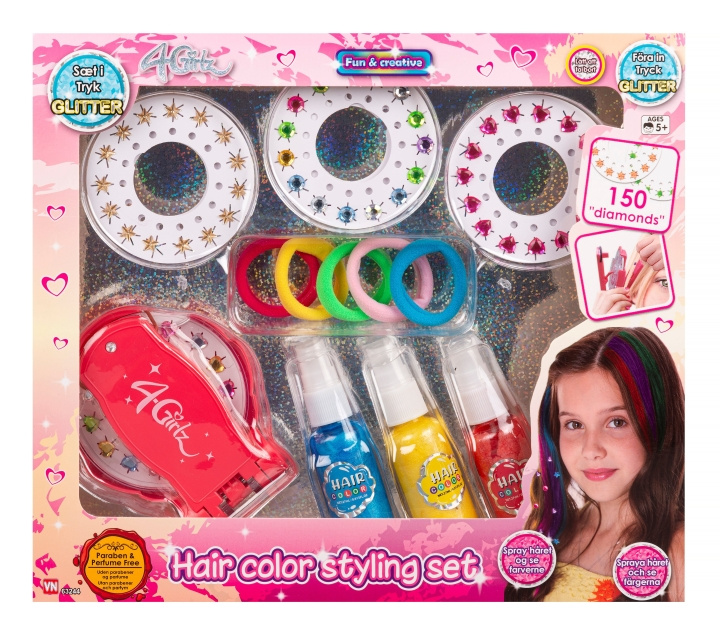 4-Girlz Hårdekorasjonssett m/spray (63244) i gruppen HELSE OG SKJØNNHET / Hår & styling / Hårtilbehør hos TP E-commerce Nordic AB (D17520)