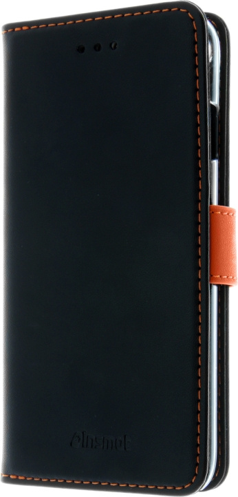 Insmat Exclusive Flip Case lommebokveske til iPhone 6 / 6s / 7 / 8 / SE, svart/oransje i gruppen SMARTTELEFON & NETTBRETT / Mobilbeskyttelse / Apple / iPhone 6 Plus/6S Plus hos TP E-commerce Nordic AB (D17840)