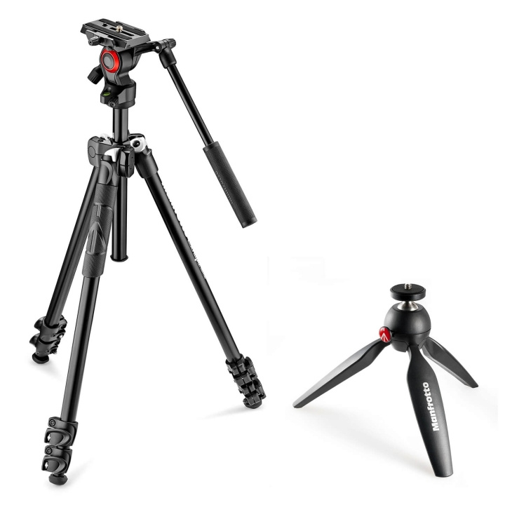 Manfrotto Tripod Video Kit w. Table Tripod 290 + MVH400AH + Pixi i gruppen Elektronikk / Foto og video / Fotograferingsutstyr / Stativer hos TP E-commerce Nordic AB (D18122)