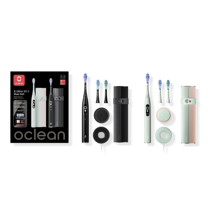 Oclean Elektrisk Tannbørste X Ultra 20 S Duo Set Grønn+Svart i gruppen HELSE OG SKJØNNHET / Munnpleie / Elektriske tannbørster hos TP E-commerce Nordic AB (D18135)
