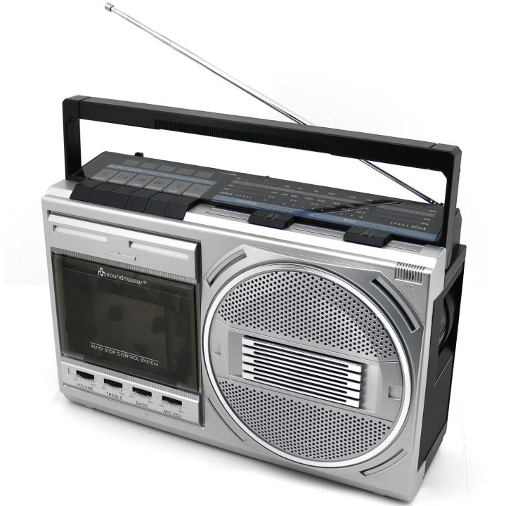 Soundmaster Kassettradio Mono Bluetooth RR20SI Silver i gruppen Elektronikk / Lyd & Bilde / Hjemmekino, HiFi og bærbar / Radio & Vekkerklokker / Radio hos TP E-commerce Nordic AB (D18188)