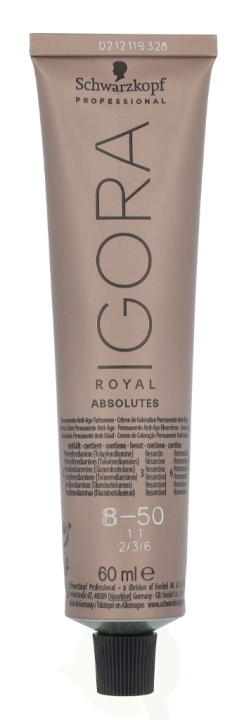 Schwarzkopf Igora Royal Absolutes Permanent Color Creme 60 ml 8-50 i gruppen HELSE OG SKJØNNHET / Hår & styling / Hårpleie / Hårfarge / Hårfarge & Fargebombe hos TP E-commerce Nordic AB (D18377)