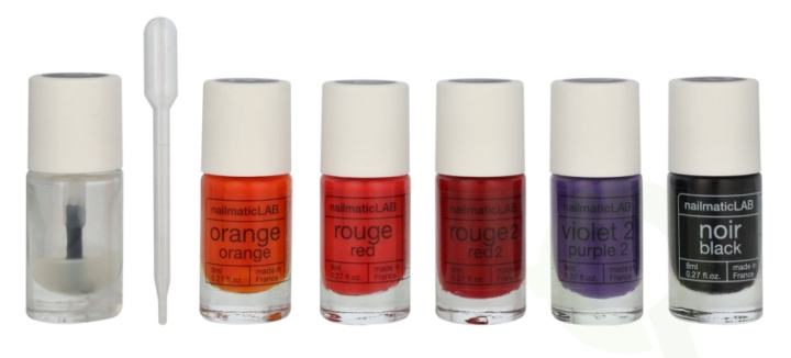 Nailmatic Nail Polish Set 52.5 ml Red - 5x Nail Polish 8ml/5x Pre-Filled Mxing Base/10 Pipettes/5 Labels/1 Booklet With 20 Recipes/5x Mixing Bases 2,5 ml i gruppen HELSE OG SKJØNNHET / Manikyr/pedikyr / Neglelakk hos TP E-commerce Nordic AB (D18391)