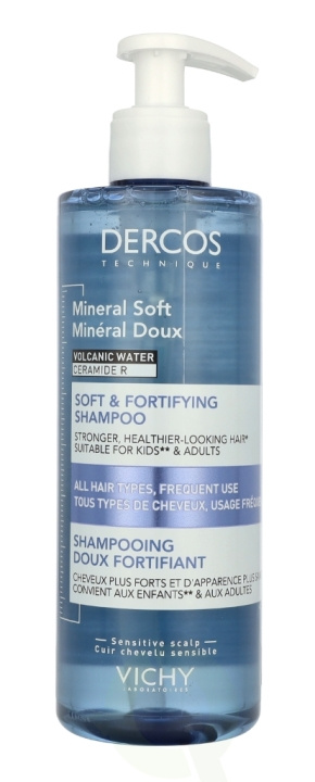 Vichy Dercos Mineral Soft & Fortifying Shampoo 400 ml i gruppen HELSE OG SKJØNNHET / Hår & styling / Hårpleie / Sjampo hos TP E-commerce Nordic AB (D18429)
