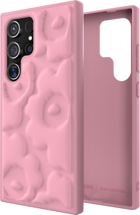 Samsung x Marimekko Embossed Case, Samsung Galaxy S24 Ultra, rosa i gruppen SMARTTELEFON & NETTBRETT / Mobilbeskyttelse / Samsung hos TP E-commerce Nordic AB (D18544)