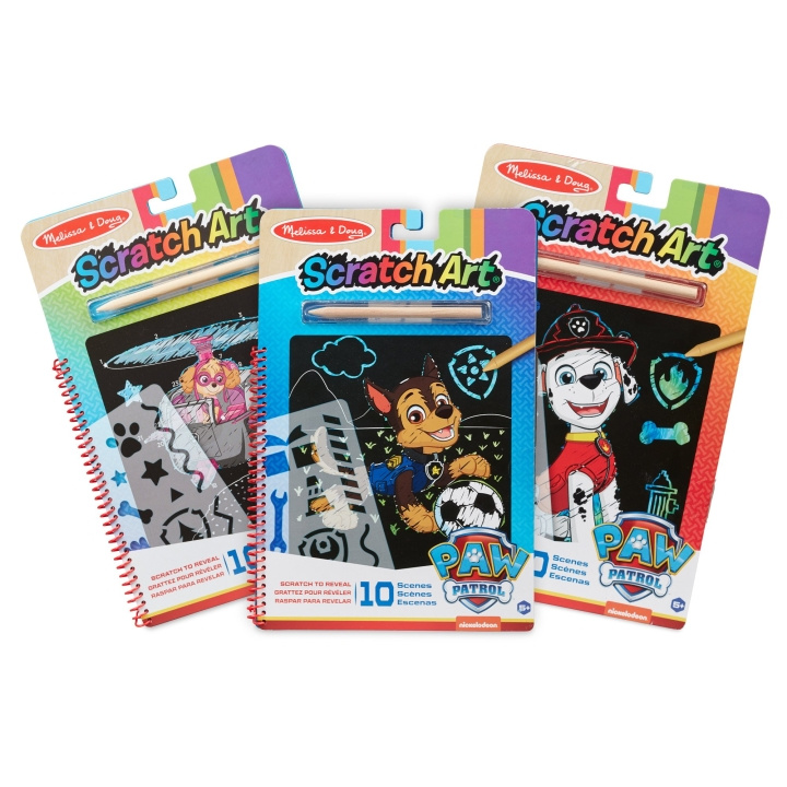 Melissa & Doug PAW Patrol Scratch Art - 3-pakning (Chase, Skye, Marshall) (33308) i gruppen LEKER, BARN OG BABY / Leker / Håndtverk hos TP E-commerce Nordic AB (D18647)