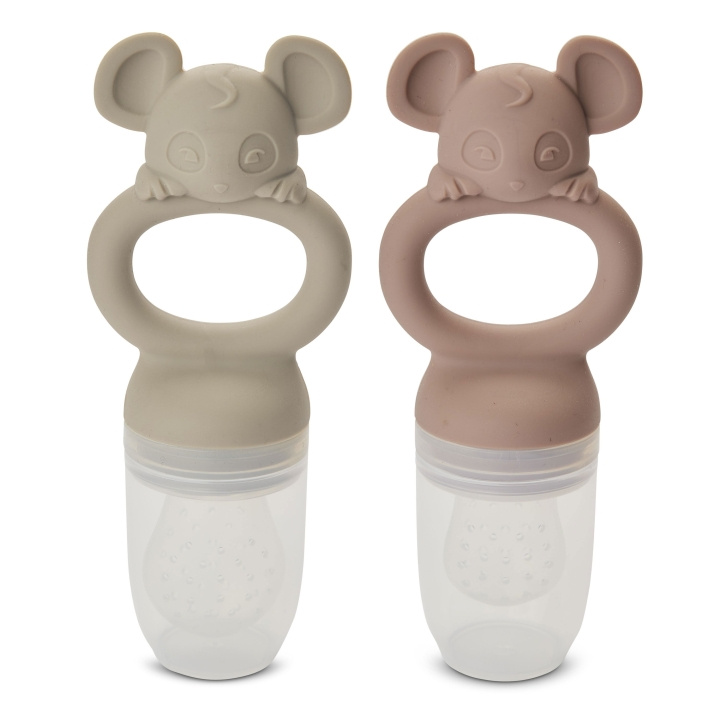 Nuuroo Lauge frukttut i silikon - Woodrose/cobblestone - 4 mdr.+ - 2-pk i gruppen LEKER, BARN OG BABY / Babyprodukter / Smokker & Tannringer hos TP E-commerce Nordic AB (D18674)