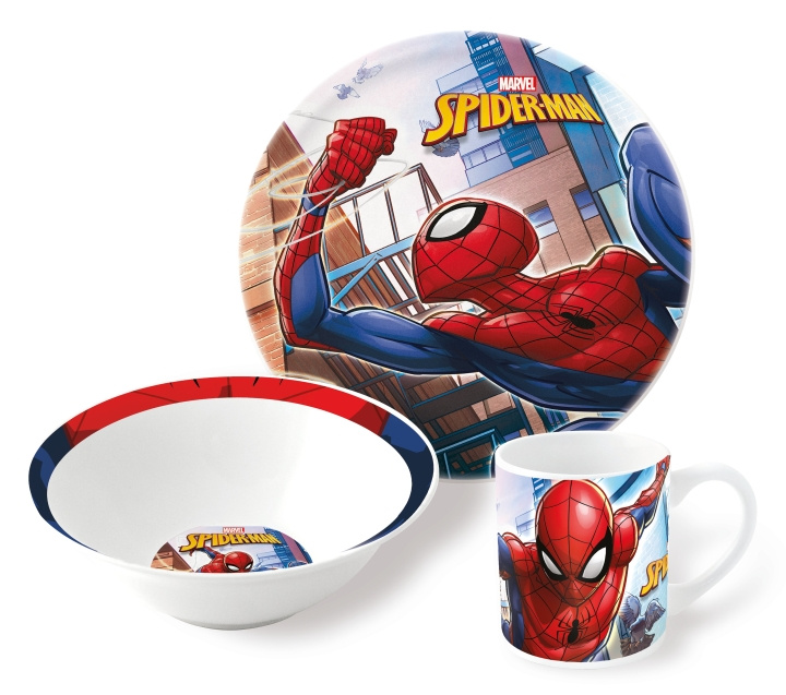 Marvel Stor - Gavesett med 3 deler i keramikk - Spiderman (78365) i gruppen LEKER, BARN OG BABY / Spise & drikke / Barneserviser hos TP E-commerce Nordic AB (D18763)