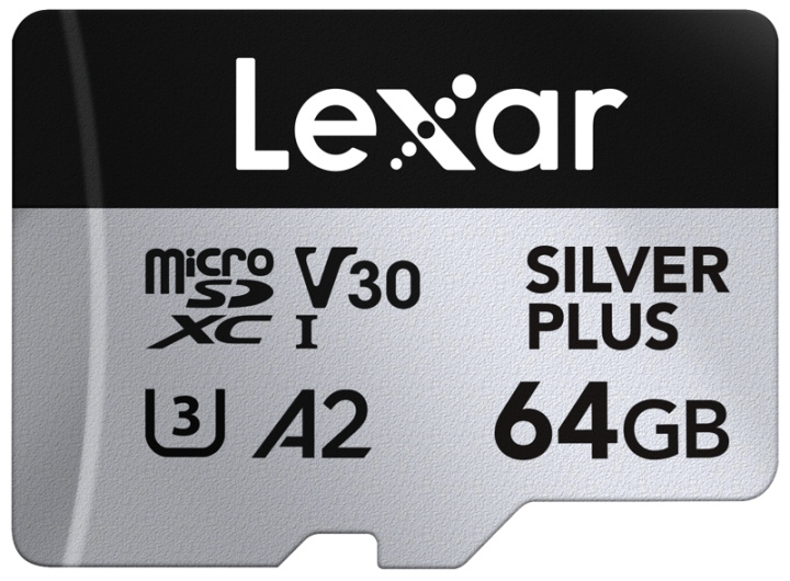 Lexar microSDXC Professional SILVER Plus UHS-I/U3/A2/4K R205/W100 (V30) - 64 GB i gruppen Elektronikk / Lagringsmedia / Minnekort / SD/SDHC/SDXC hos TP E-commerce Nordic AB (D18777)