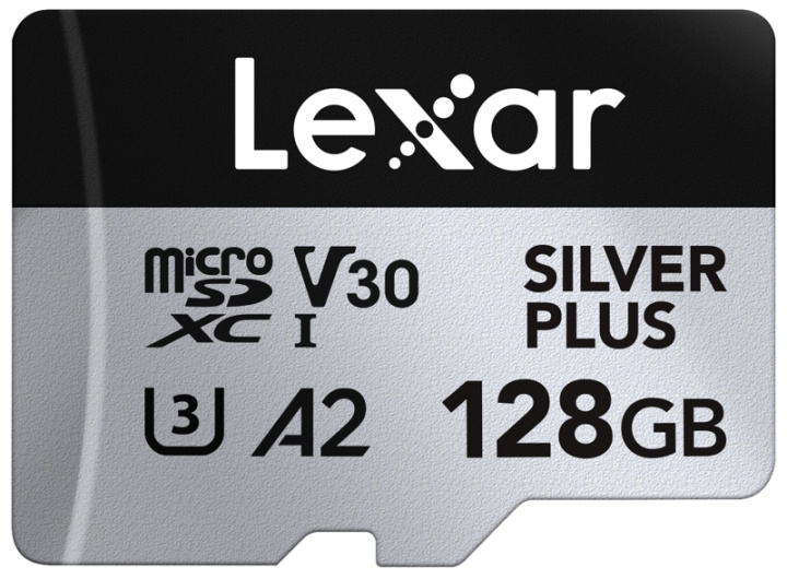 Lexar microSDXC Professional SILVER Plus UHS-I/U3/A2/4K R205/W150 (V30) - SILVER - 128 GB i gruppen Elektronikk / Lagringsmedia / Minnekort / SD/SDHC/SDXC hos TP E-commerce Nordic AB (D18778)