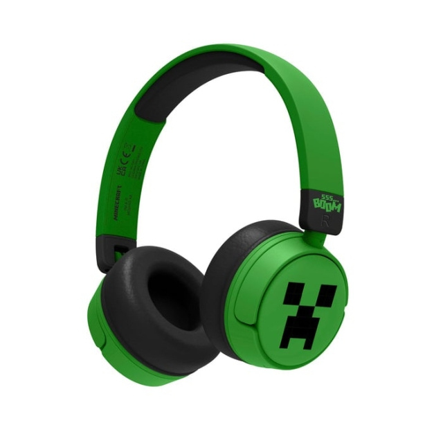 OTL Bluetooth-hodesett med parenteskontroll - Minecraft Green i gruppen Elektronikk / Lyd & Bilde / Hodetelefoner & Tilbehør / Hodetelefoner hos TP E-commerce Nordic AB (D18842)