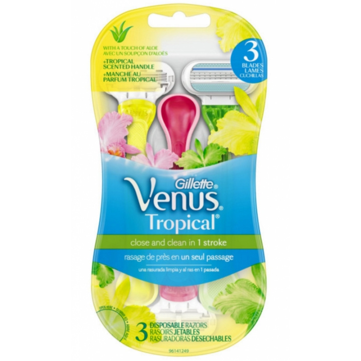Gillette Venus - Tropisk Dispo 3 stk i gruppen HELSE OG SKJØNNHET / Hår & styling / Barbering og trimming / Barberhøvler og tilbehør hos TP E-commerce Nordic AB (D18990)