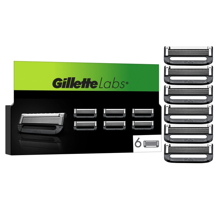 Gillette GilletteLabs Barberblader - Grønn/Svart - 6 stk i gruppen HELSE OG SKJØNNHET / Hår & styling / Barbering og trimming / Barberhøvler og tilbehør hos TP E-commerce Nordic AB (D19010)