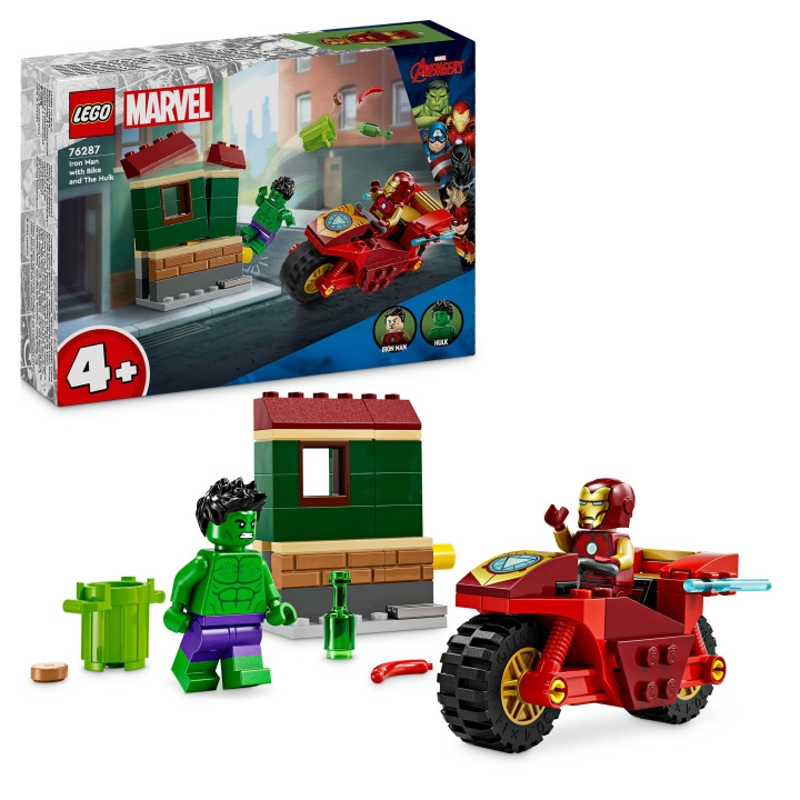 LEGO Superhelter - Iron Man med sykkel og Hulken (76287) i gruppen LEKER, BARN OG BABY / Leker / Byggeleker / Lego hos TP E-commerce Nordic AB (D19020)
