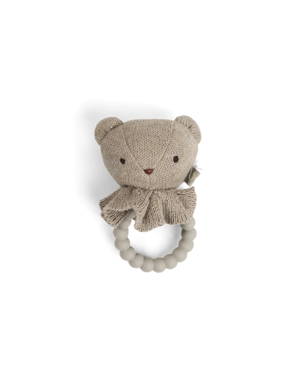 Smallstuff Rangle, bjørneansikt på silikonring, natur (40008-90) i gruppen LEKER, BARN OG BABY / Babyleker (0-3 år) / Kosedyr hos TP E-commerce Nordic AB (D19081)
