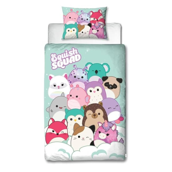 Squishmallows Sengetøy - Voksenstørrelse 140 x 200 cm - Squishmallows (SQM158) i gruppen LEKER, BARN OG BABY / Barnetekstiler / Sengetøy hos TP E-commerce Nordic AB (D19111)