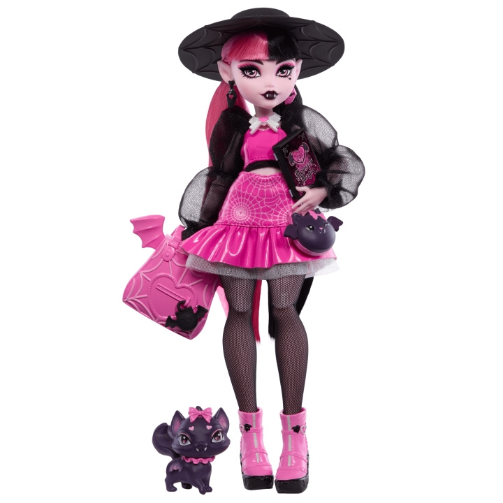 Monster High - Core Doll med kjæledyr - Draculaura (HRP64) i gruppen LEKER, BARN OG BABY / Leker / Dukker & tilbehør hos TP E-commerce Nordic AB (D19166)