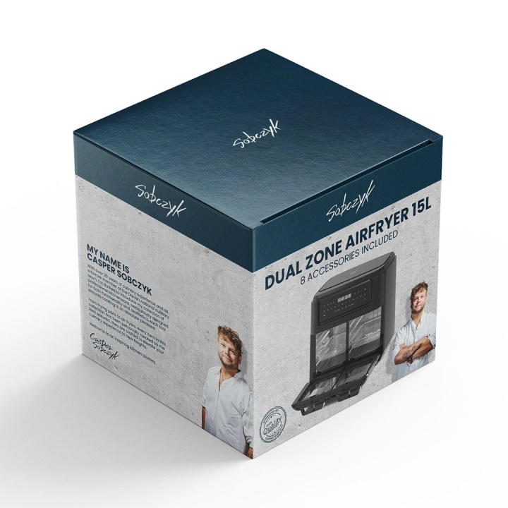 Sobczyk Dual Zone Airfryer - 15 liter med tilbehør i gruppen HJEM, HUS OG HAGE / Husholdningsapparater / Airfryers og frityrkokere hos TP E-commerce Nordic AB (D19185)