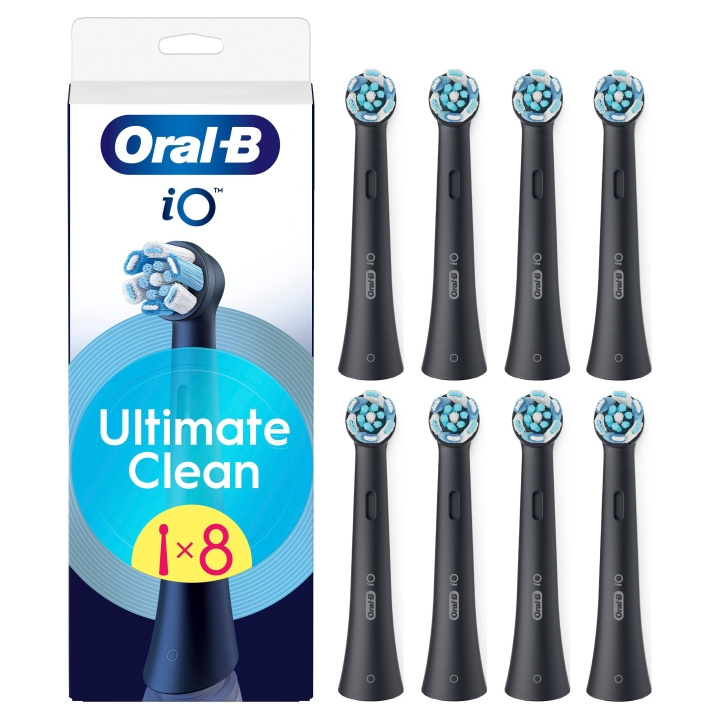 Oral B Oral-B iO Series Ultimate Clean Black Erstatningsbørstehoder - svart - 8 stk i gruppen HELSE OG SKJØNNHET / Munnpleie / Elektriske tannbørster tilbehør hos TP E-commerce Nordic AB (D19194)