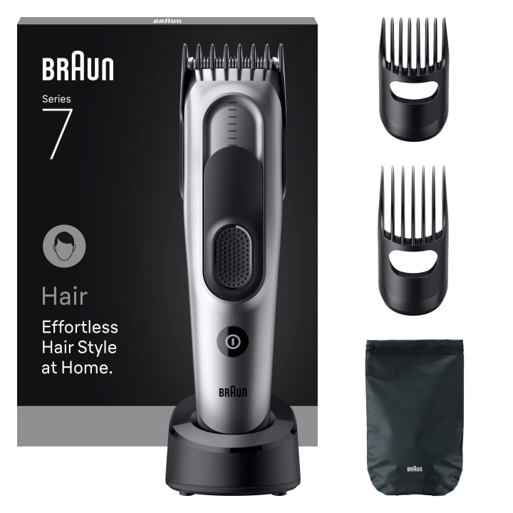 Braun Hårklipper Series 7, +5 stylingverktøy, HC7590 - Grå i gruppen HELSE OG SKJØNNHET / Hår & styling / Barbering og trimming / Hårtrimmere hos TP E-commerce Nordic AB (D19195)