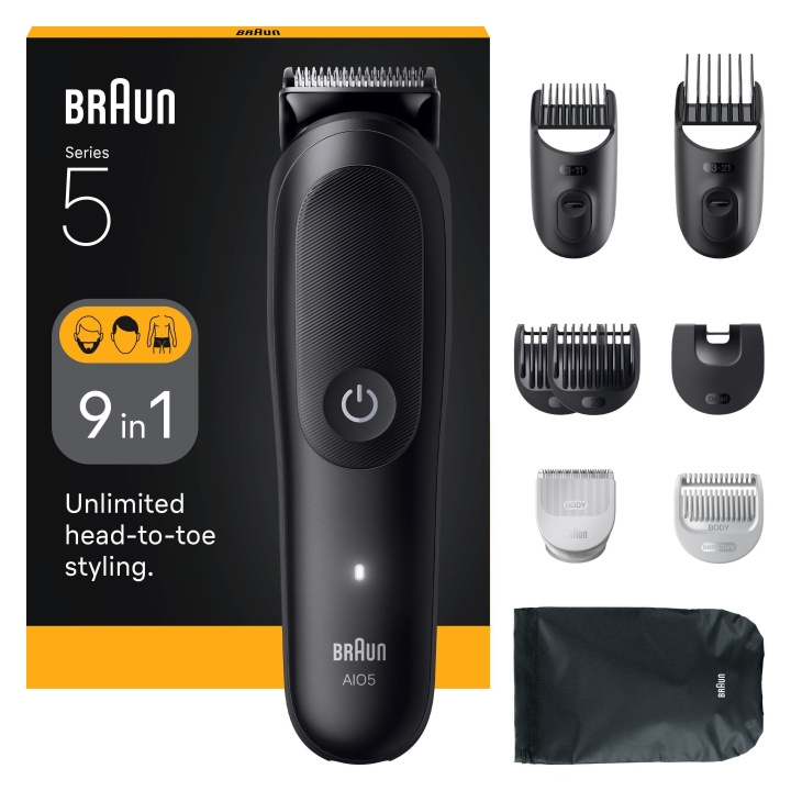Braun Alt-i-ett-sett Series 5, 9in1 Grooming, AIO5540 - Svart i gruppen HELSE OG SKJØNNHET / Hår & styling / Barbering og trimming / Barbermaskiner hos TP E-commerce Nordic AB (D19198)