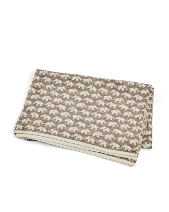 Smallstuff Babyteppe AO elefanter - Merinoull Natur - 80x100 cm (70007-90) i gruppen LEKER, BARN OG BABY / Barnetekstiler / Babytepper hos TP E-commerce Nordic AB (D19238)