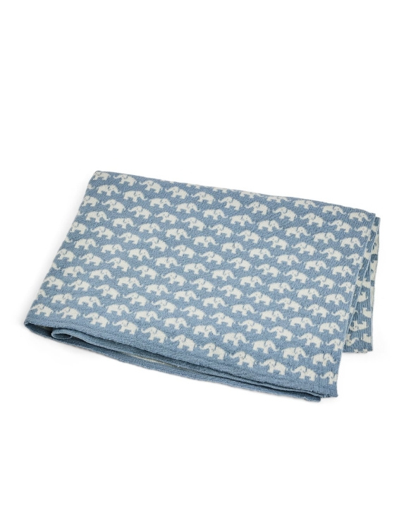 Smallstuff Babyteppe AO elefanter - Merinoull Blå - 80x100 cm (70007-91) i gruppen LEKER, BARN OG BABY / Barnetekstiler / Babytepper hos TP E-commerce Nordic AB (D19239)