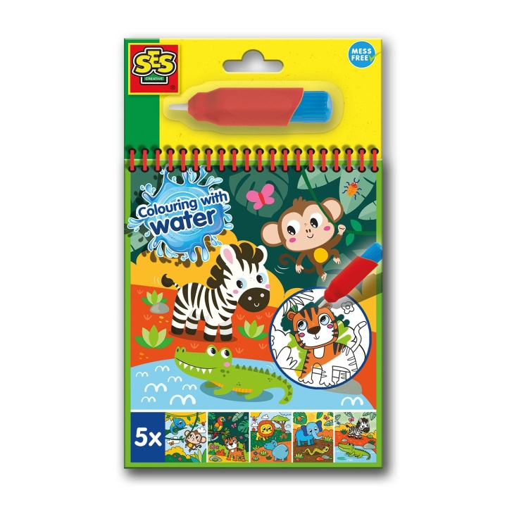 SES Creative Fargelegging med vann - Safari-malebok - (S00131) i gruppen LEKER, BARN OG BABY / Leker / Håndtverk hos TP E-commerce Nordic AB (D19398)
