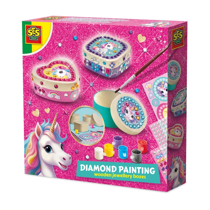 SES Creative Diamantmaleri Unicorn smykkebokser - (S14138) i gruppen LEKER, BARN OG BABY / Leker / Håndtverk hos TP E-commerce Nordic AB (D19400)