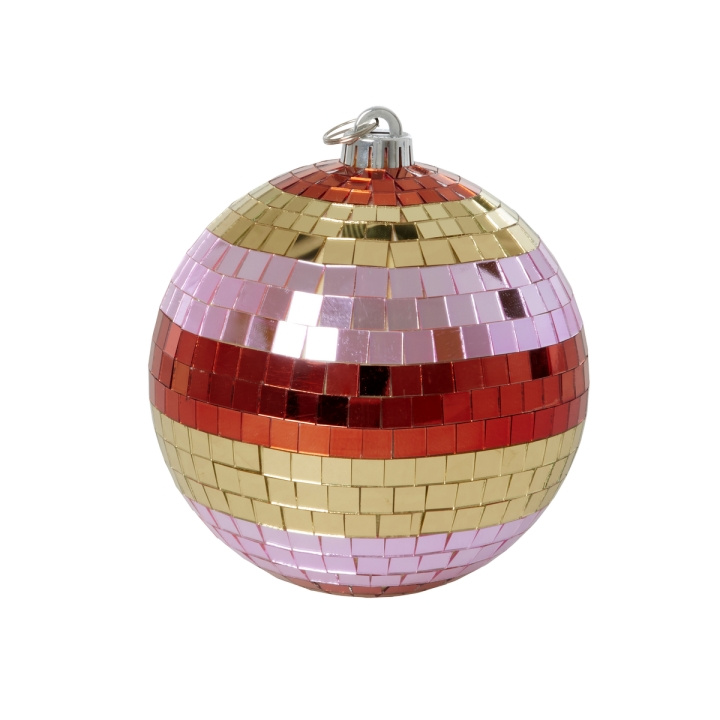 RICE Discokule med striper og gull - rosa, gull og rød - Medium i gruppen SPORT, FRITID & HOBBY / Morsomme produkter / Morsomme produkter hos TP E-commerce Nordic AB (D19416)