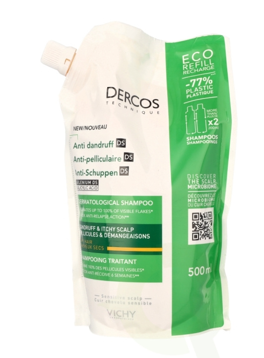 Vichy Dercos Anti-Dandruff Shampoo Refill 500 ml For Dry Hair i gruppen HELSE OG SKJØNNHET / Hår & styling / Hårpleie / Sjampo hos TP E-commerce Nordic AB (D19634)