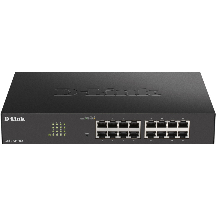 D-Link DGS-1100-16V2 16-port Smart Administrerbar Gigabit-Switch i gruppen Datautstyr / Nettverk / Switcher hos TP E-commerce Nordic AB (D19679)