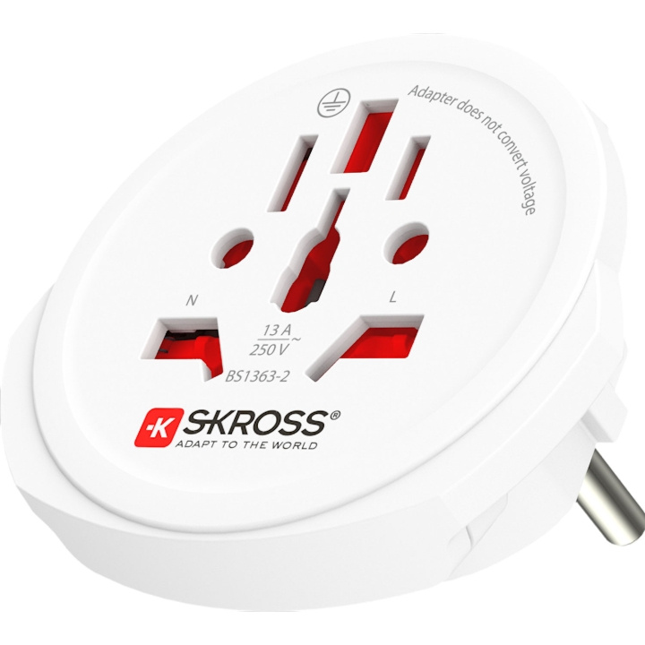 SKROSS Reseadapter Världen till Europa Jordad i gruppen HJEM, HUS OG HAGE / El og belysning / Reiseadaptere hos TP E-commerce Nordic AB (D19762)