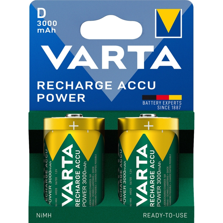 Varta Laddningsbart batteri D / LR20 3000 mAh 2-pack i gruppen Elektronikk / Batterier & Ladere / Batterier / Andre hos TP E-commerce Nordic AB (D19768)