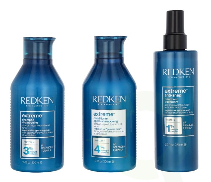 Redken Extreme Trio Set 850 ml 300ml/300ml/250ml i gruppen HELSE OG SKJØNNHET / Hår & styling / Hårpleie / Sjampo hos TP E-commerce Nordic AB (D19989)