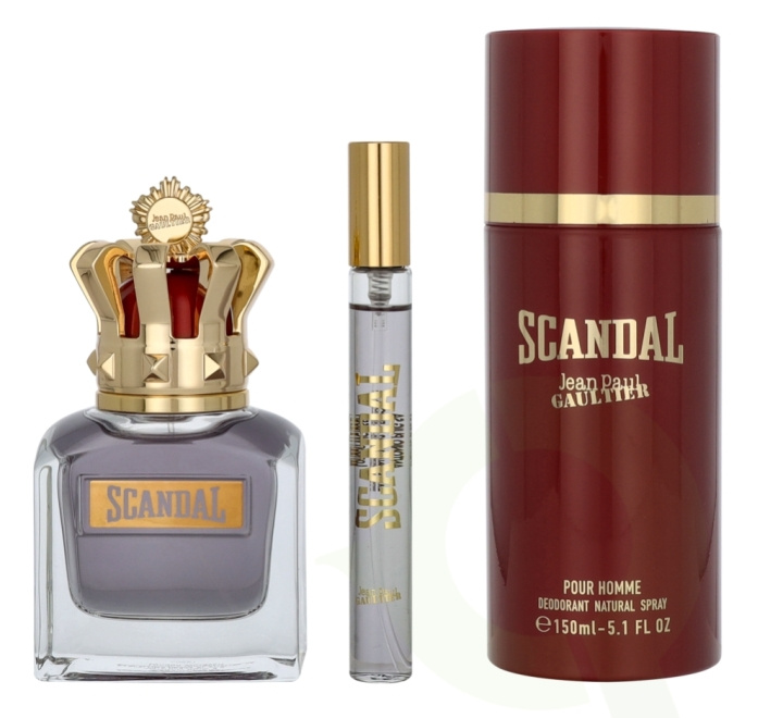 Jean Paul Gaultier Scandal Giftset 210 ml Edt Spray 50 ml/Deo Spray 150 ml/Edt Travel Spray 10 ml i gruppen HELSE OG SKJØNNHET / Gavesett / Gavesett for ham hos TP E-commerce Nordic AB (D20102)