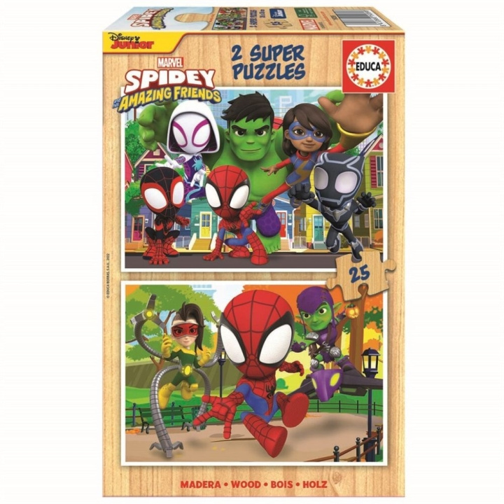 Educa 2x25 Spidey & hans fantastiske venner trepuslespill (80-19289) i gruppen LEKER, BARN OG BABY / Leker / Barnas puslespill hos TP E-commerce Nordic AB (D20239)