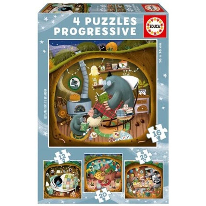 Educa Progressive puslespill Forest Tales 12-16-20-25 brikker (80-19685) i gruppen LEKER, BARN OG BABY / Leker / Barnas puslespill hos TP E-commerce Nordic AB (D20242)