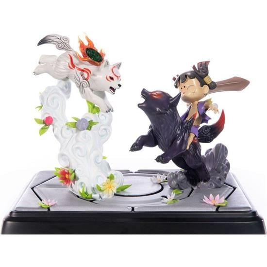 First4Figures - Okamiden (Chibiterasu VS Dark Chibiterasu & Possessed Kuni) RESIN i gruppen SPORT, FRITID & HOBBY / Morsomme produkter / Samlerobjekter hos TP E-commerce Nordic AB (D20268)