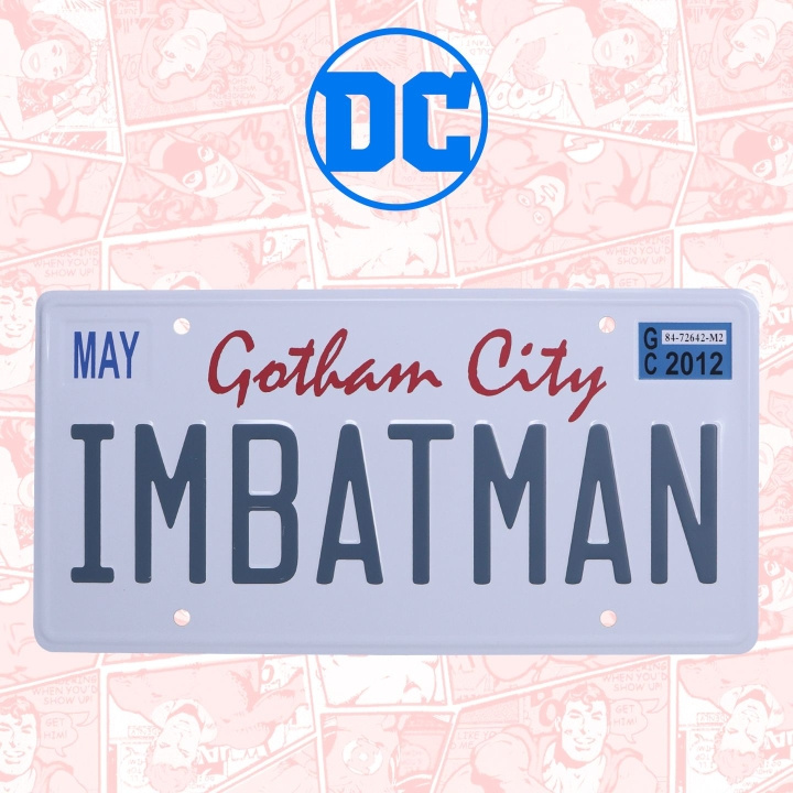 Fanatik DC Comics Batman-nummerskilt i blikk i gruppen SPORT, FRITID & HOBBY / Morsomme produkter / Samlerobjekter hos TP E-commerce Nordic AB (D20298)