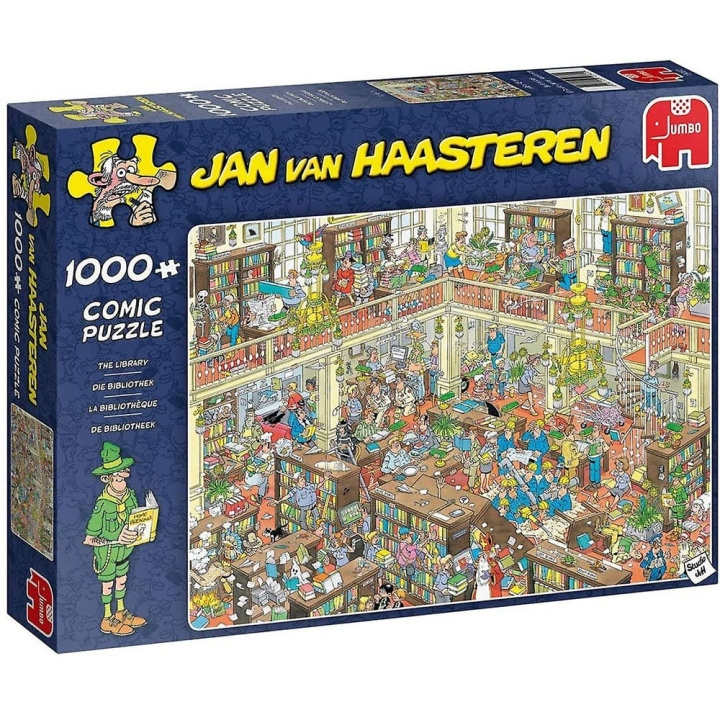 Jan van Haasteren Biblioteket (1000 brikker) (JUM9092) i gruppen SPORT, FRITID & HOBBY / Hobby / Puslespill hos TP E-commerce Nordic AB (D20307)