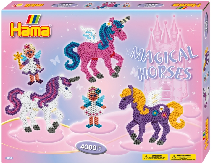 HAMA Beads Hama - Midi perler - Gaveeske - Magiske hester (3138) i gruppen SPORT, FRITID & HOBBY / Hobby / Perler hos TP E-commerce Nordic AB (D20335)