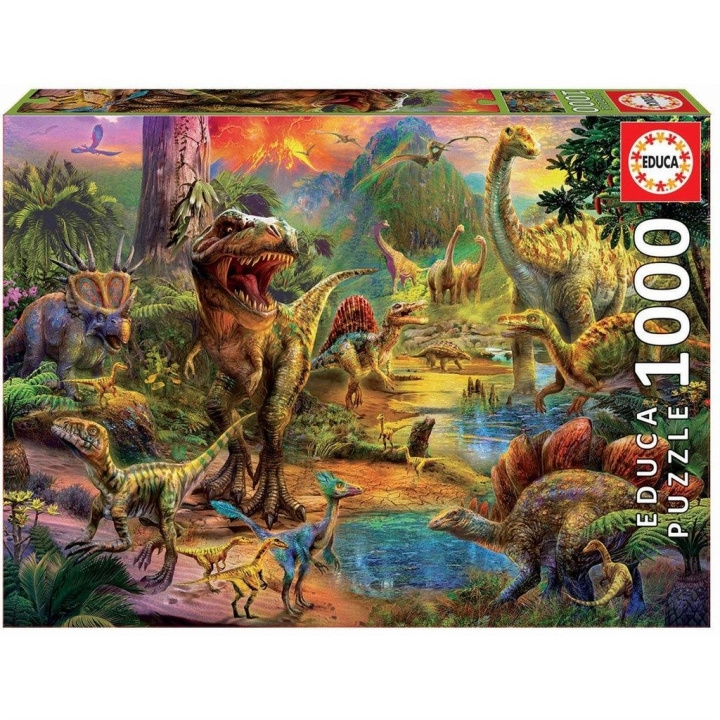 Educa Puslespill 1000 - Dinosaurenes land (017655) i gruppen SPORT, FRITID & HOBBY / Hobby / Puslespill hos TP E-commerce Nordic AB (D20364)