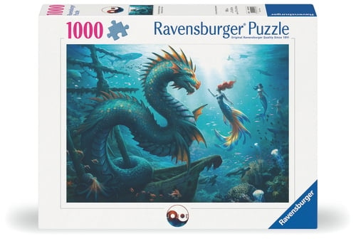 Ravensburger Enchanted Depths Dragon Mermaid - 1000p (12001434) i gruppen LEKER, BARN OG BABY / Leker / Barnas puslespill hos TP E-commerce Nordic AB (D20432)