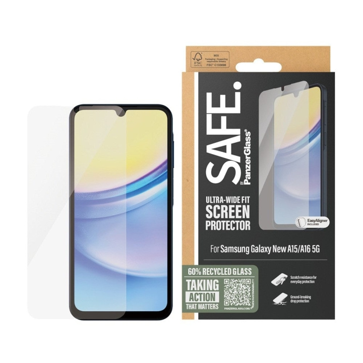 PanzerGlass SAFE by PanzerGlass - Skjermbeskytter - Samsung New A15/A16 5G - Ultra-Wide Fit i gruppen SMARTTELEFON & NETTBRETT / Mobilbeskyttelse / Samsung hos TP E-commerce Nordic AB (D20478)