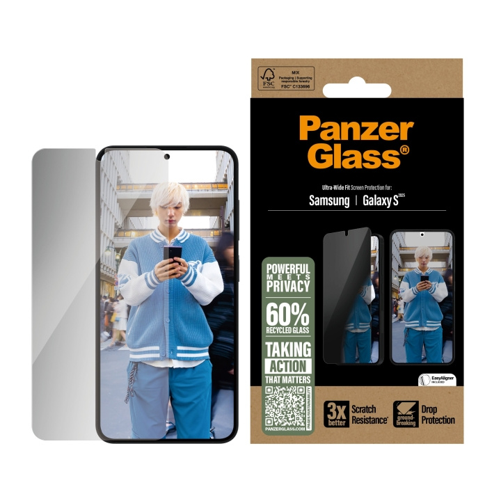 Panzer Glass - Skjermbeskytter for personvern Galaxy S25, UWF i gruppen SMARTTELEFON & NETTBRETT / Mobilbeskyttelse / Samsung hos TP E-commerce Nordic AB (D20502)