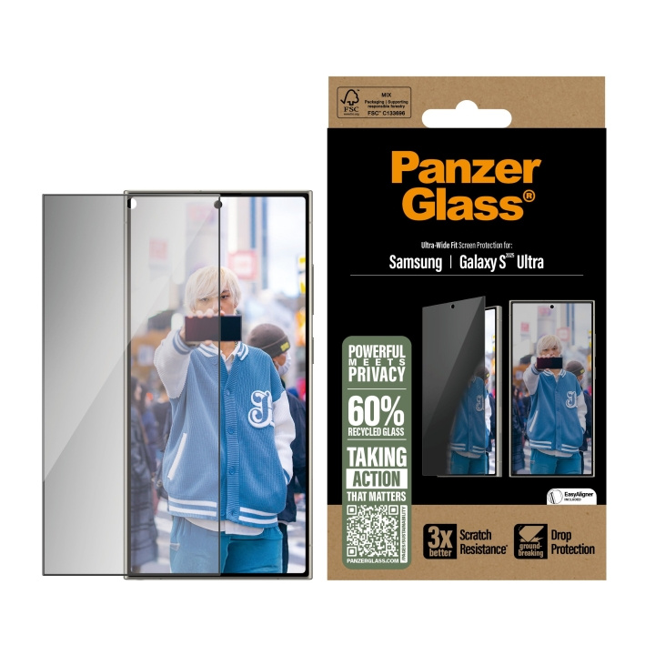 Panzer Glass - skjermbeskytter for personvern Galaxy S25 Ultra, UWF i gruppen SMARTTELEFON & NETTBRETT / Mobilbeskyttelse / Samsung hos TP E-commerce Nordic AB (D20503)